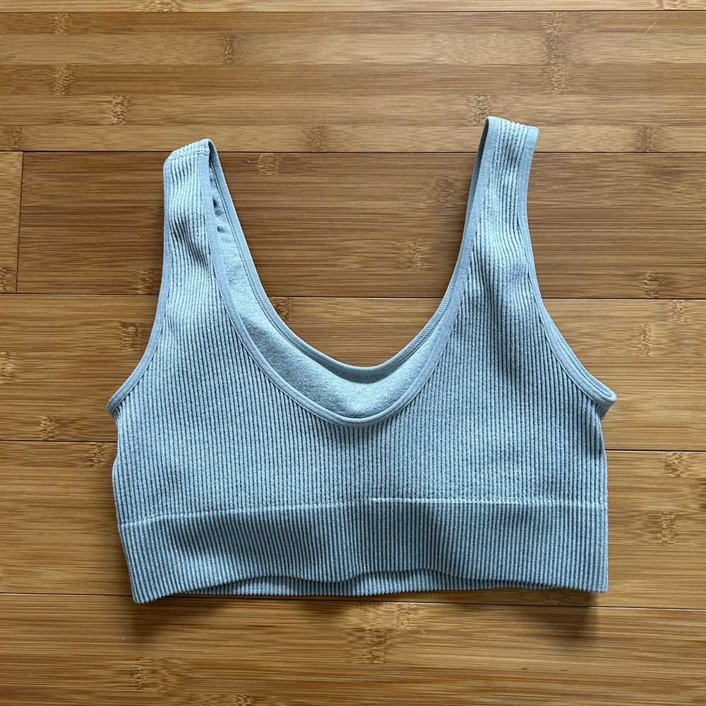GAP Gray Ribbed Sports Bra - Picture 10 of 10